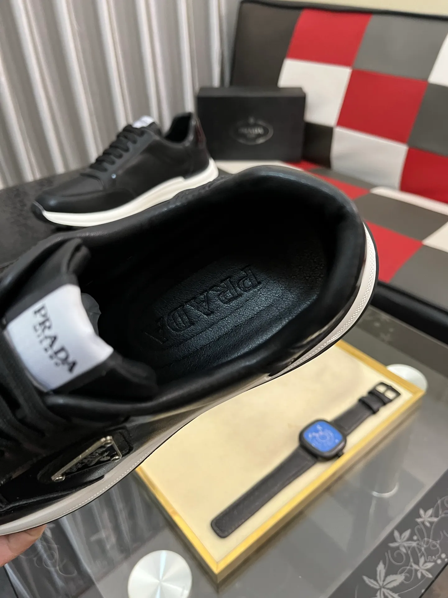 Men's shoes 💰420⌚️⌚️【PRADA】Prada casual shoes, originally developed 1:1, made of high-mercerized cowhide with imported cowhide, silk sheepskin lining, rubber outsole, comfortable and soft on the foot, size: 38-442️⃣Colors available